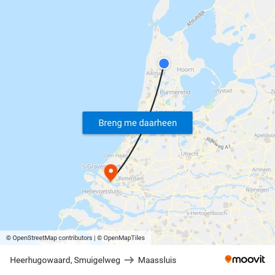 Heerhugowaard, Smuigelweg to Maassluis map