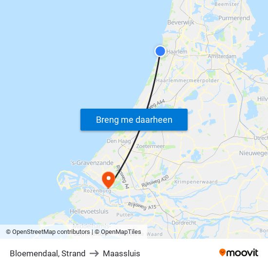Bloemendaal, Strand to Maassluis map