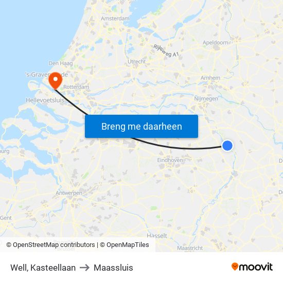 Well, Kasteellaan to Maassluis map