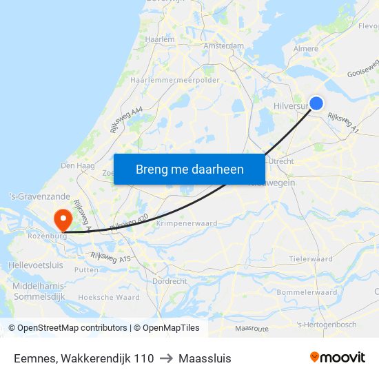 Eemnes, Wakkerendijk 110 to Maassluis map