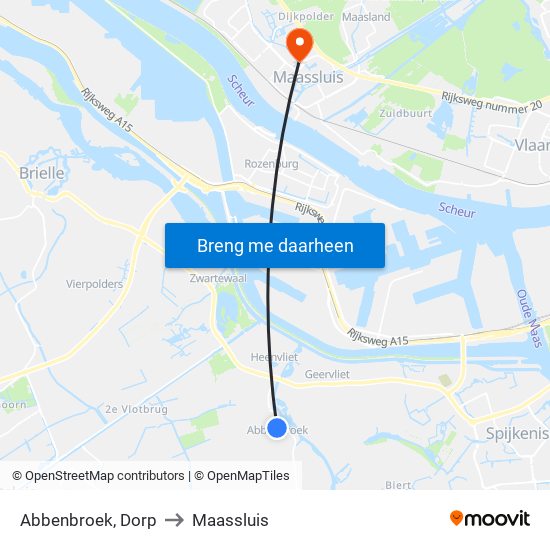 Abbenbroek, Dorp to Maassluis map