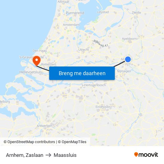 Arnhem, Zaslaan to Maassluis map