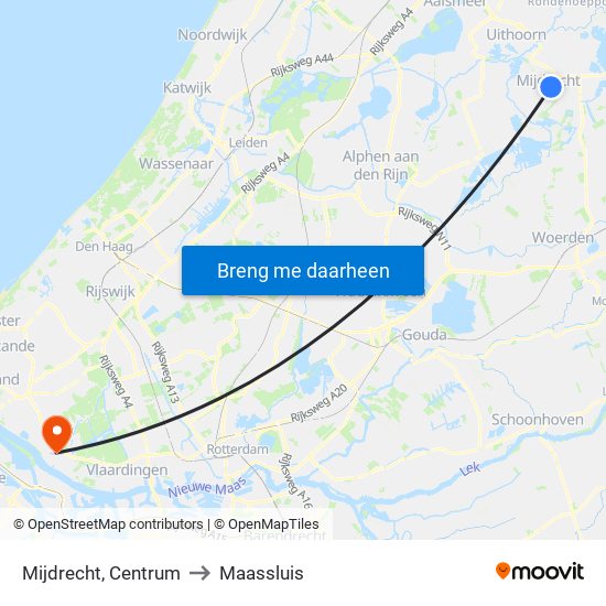 Mijdrecht, Centrum to Maassluis map