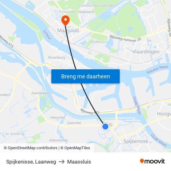 Spijkenisse, Laanweg to Maassluis map