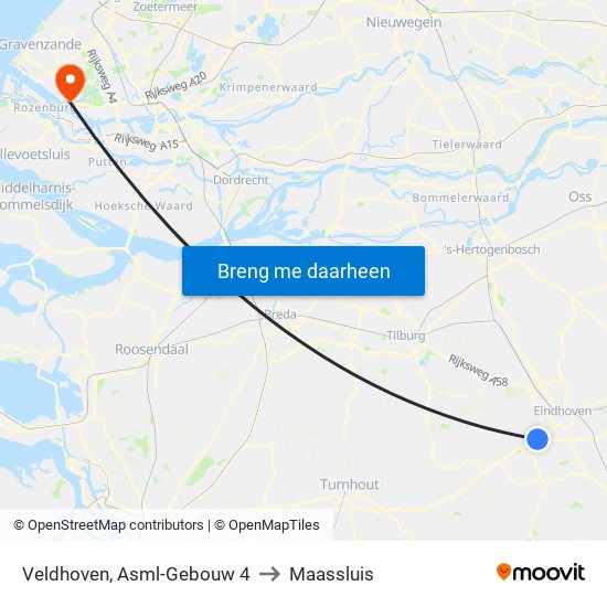 Veldhoven, Asml-Gebouw 4 to Maassluis map