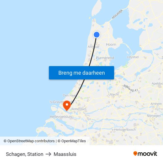 Schagen, Station to Maassluis map