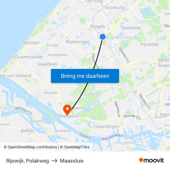 Rijswijk, Polakweg to Maassluis map