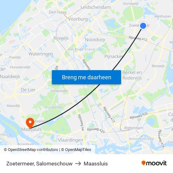 Zoetermeer, Salomeschouw to Maassluis map