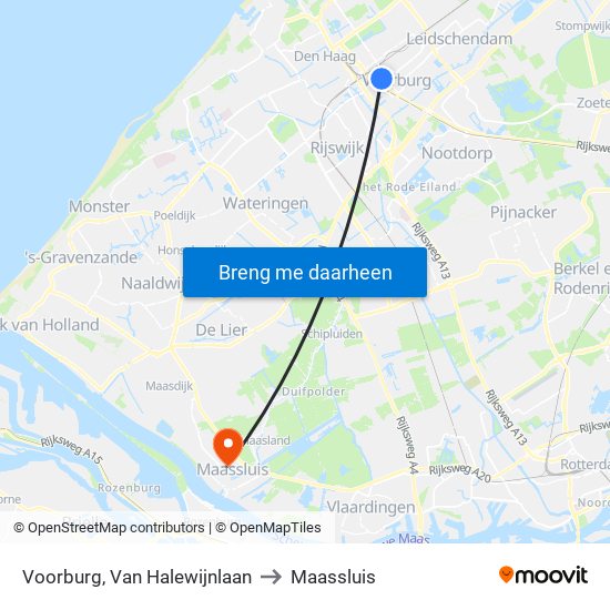 Voorburg, Van Halewijnlaan to Maassluis map