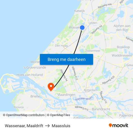 Wassenaar, Maaldrift to Maassluis map