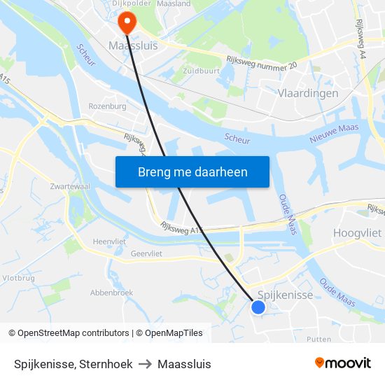 Spijkenisse, Sternhoek to Maassluis map