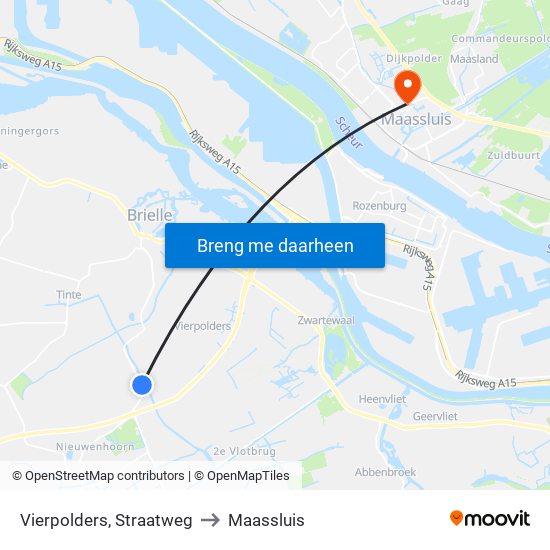 Vierpolders, Straatweg to Maassluis map