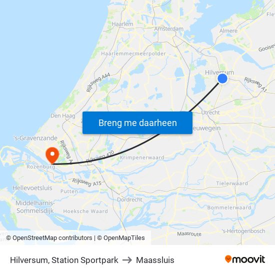 Hilversum, Station Sportpark to Maassluis map