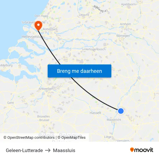 Geleen-Lutterade to Maassluis map