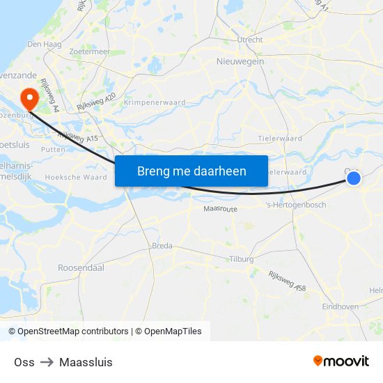 Oss to Maassluis map