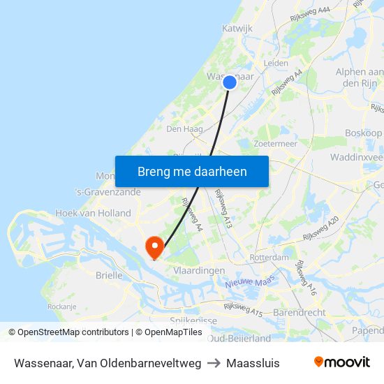 Wassenaar, Van Oldenbarneveltweg to Maassluis map