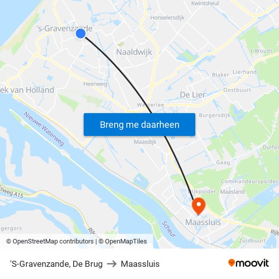 'S-Gravenzande, De Brug to Maassluis map