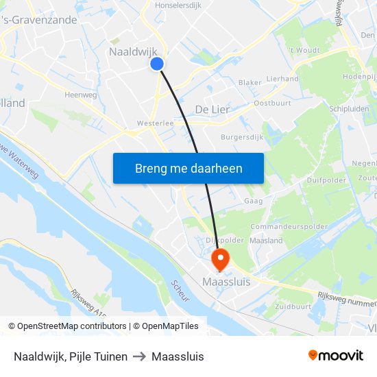 Naaldwijk, Pijle Tuinen to Maassluis map