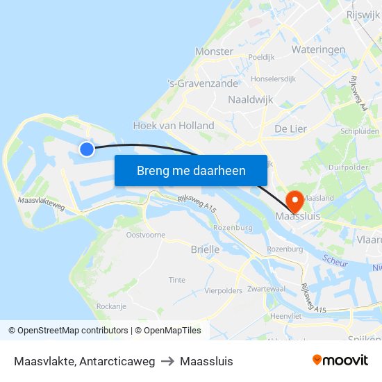 Maasvlakte, Antarcticaweg to Maassluis map