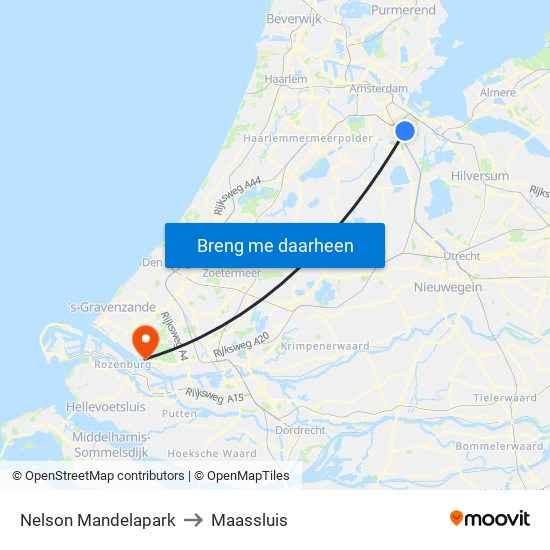 Nelson Mandelapark to Maassluis map