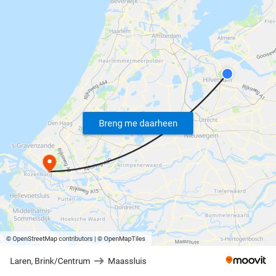 Laren, Brink/Centrum to Maassluis map