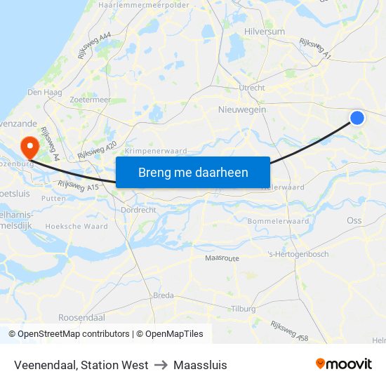 Veenendaal, Station West to Maassluis map