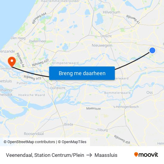 Veenendaal, Station Centrum/Plein to Maassluis map