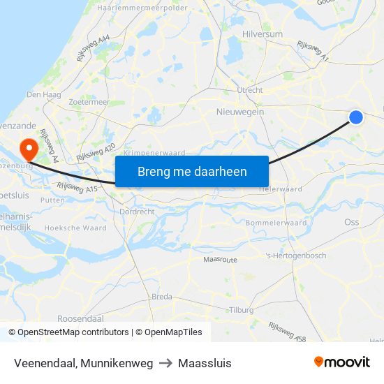 Veenendaal, Munnikenweg to Maassluis map