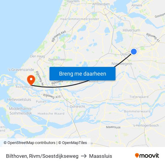 Bilthoven, Rivm/Soestdijkseweg to Maassluis map