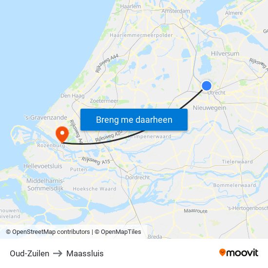 Oud-Zuilen to Maassluis map
