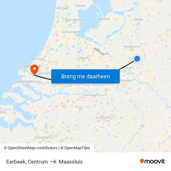 Eerbeek, Centrum to Maassluis map
