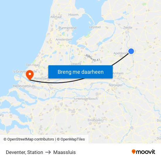 Deventer, Station to Maassluis map