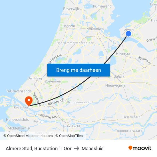 Almere Stad, Busstation 'T Oor to Maassluis map