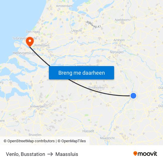 Venlo, Busstation to Maassluis map