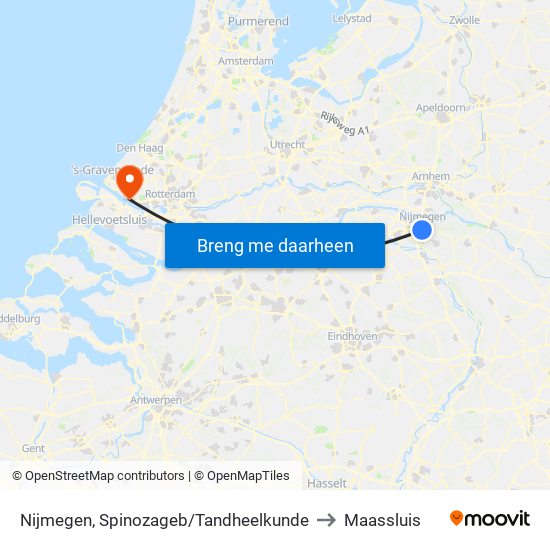 Nijmegen, Spinozageb/Tandheelkunde to Maassluis map