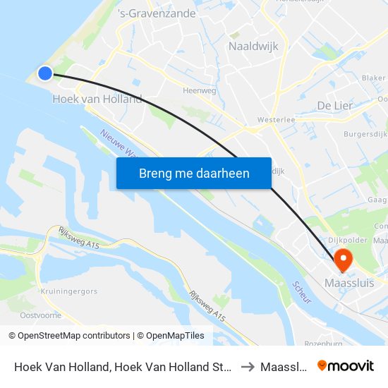 Hoek Van Holland, Hoek Van Holland Strand to Maassluis map