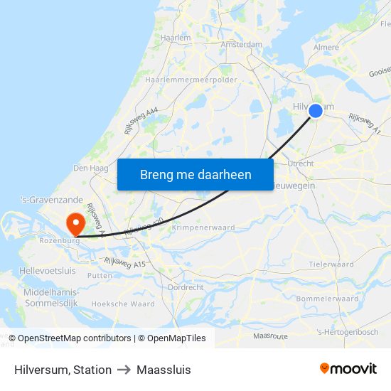 Hilversum, Station to Maassluis map