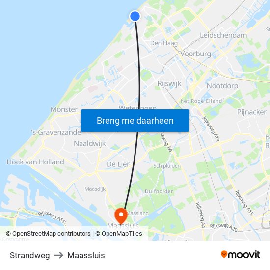 Strandweg to Maassluis map