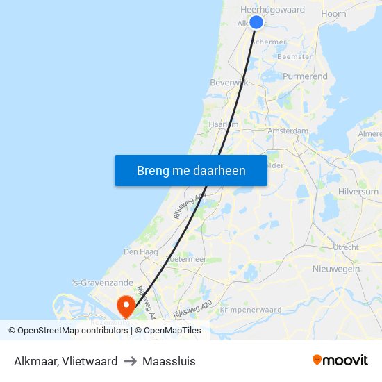 Alkmaar, Vlietwaard to Maassluis map