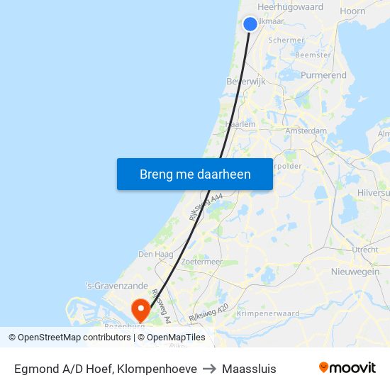 Egmond A/D Hoef, Klompenhoeve to Maassluis map