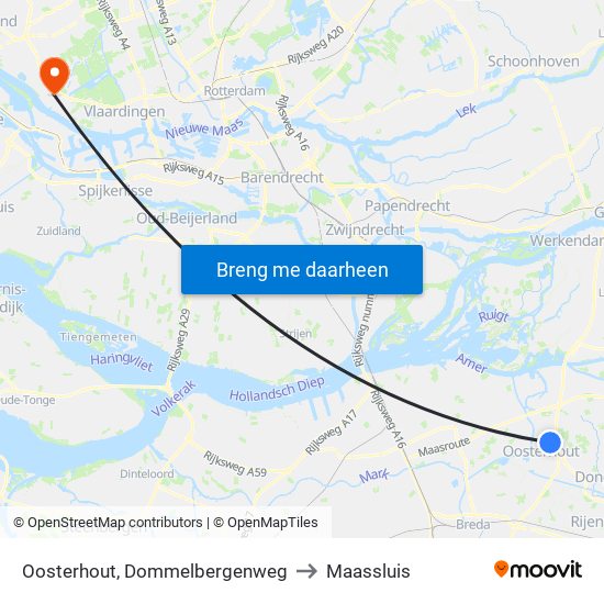 Oosterhout, Dommelbergenweg to Maassluis map