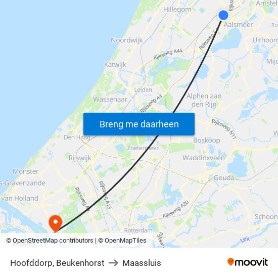 Hoofddorp, Beukenhorst to Maassluis map