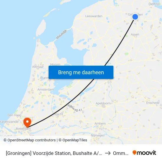 [Groningen] Voorzijde Station, Bushalte A/B, Stationsweg to Ommoord map