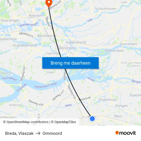 Breda, Vlaszak to Ommoord map