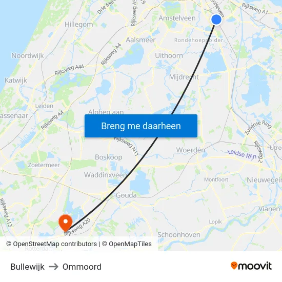 Bullewijk to Ommoord map