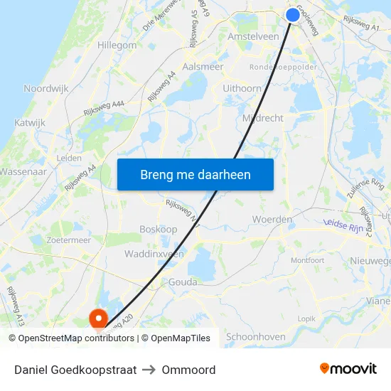 Daniel Goedkoopstraat to Ommoord map