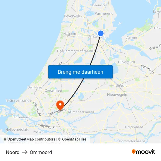 Noord to Ommoord map