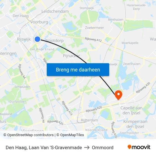 Den Haag, Laan Van 'S-Gravenmade to Ommoord map