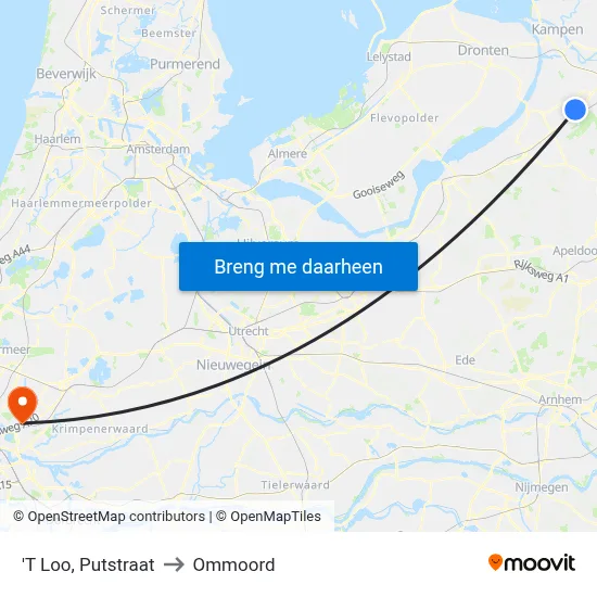'T Loo, Putstraat to Ommoord map