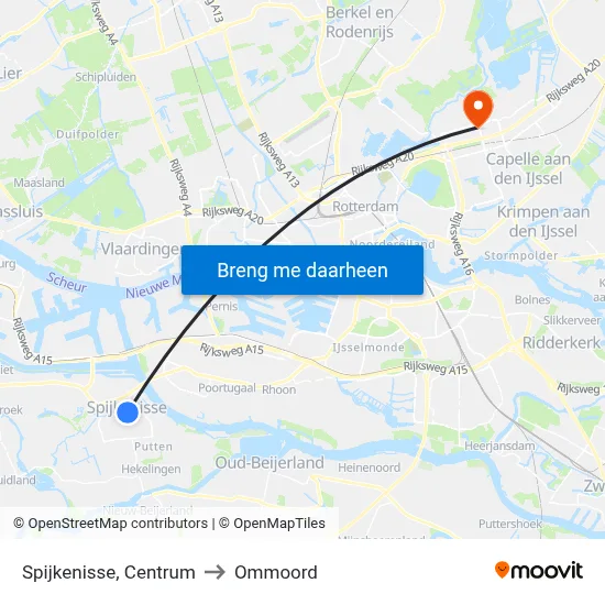 Spijkenisse, Centrum to Ommoord map